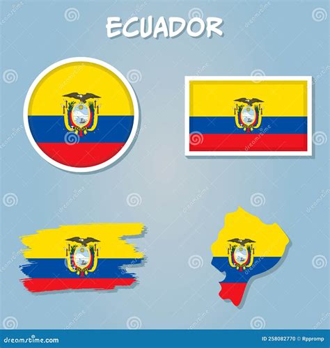 Ecuador Map and Flag High Detailed Vector Illustration Stock Vector ...