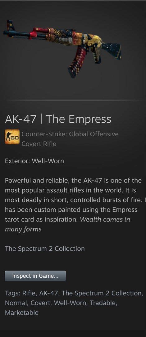 Csgo Ak 47 The Empress Ww Awp Corticera Mw M4a1 S Leaded Glass Ft