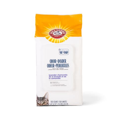 Arm Hammer Dander Reducing Cat Wipes 100 Count Lavender Scent