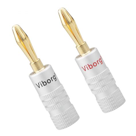 Viborg Banana Plugs K Gold Plated Mm Pair Audiophonics