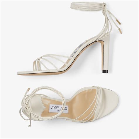 Latte Nappa Leather Ankle Tie Sandals ANTIA 85 Summer 2022