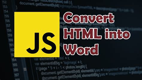 Javascript Tutorial How To Convert HTML To Word YouTube