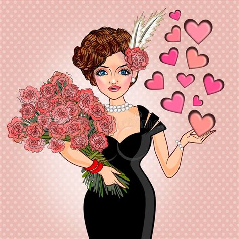 Pop Art Girl Valentine Stock Illustration Illustration Of Female