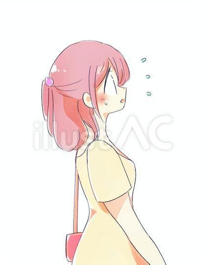 困っている夏の女性イラスト No 25354999｜無料イラスト・フリー素材なら「イラストac」