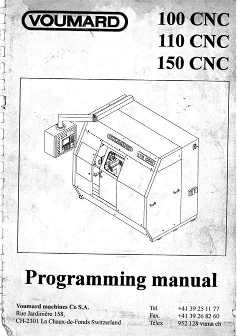 Voumard Cnc Programming Manual