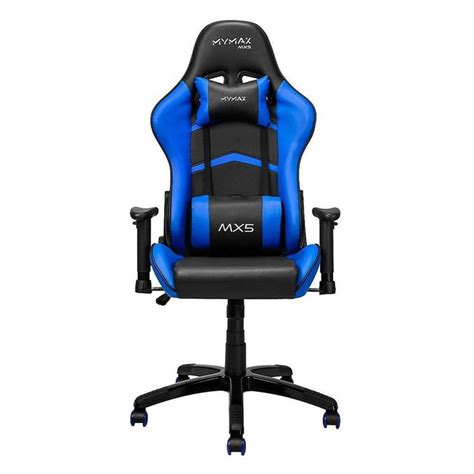 Cadeira Gamer Mymax Mx Almofadas Reclin Vel Preto E Azul Mgch