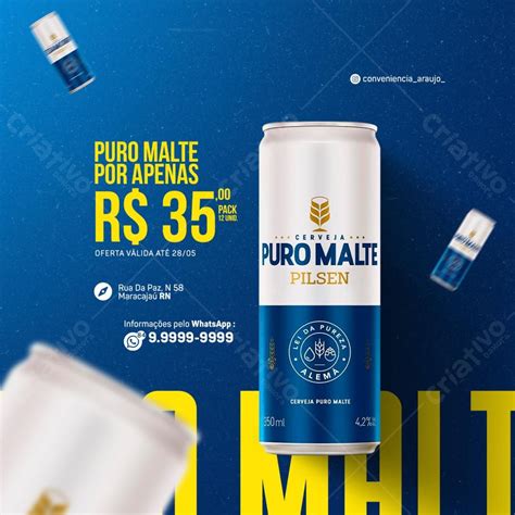 Cerveja Puro Malte Pilse Psd Editável [download] 6565 Criativo Dahora