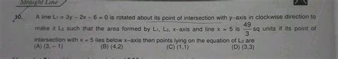 A Line Li Equiv Y X Is Rotated About Its Point Of