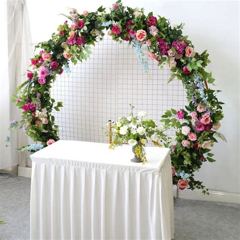 Round Arch Flower Backdrop For Photography Wedding Archway Greenery