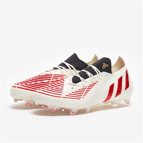 Adidas Predator Edge Low Fg Off Blanco Rojo Dorado Met Lico Botas