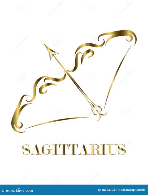 Sagittarius Zodiac Line Art Vector Eps 10 Stock Vector Illustration