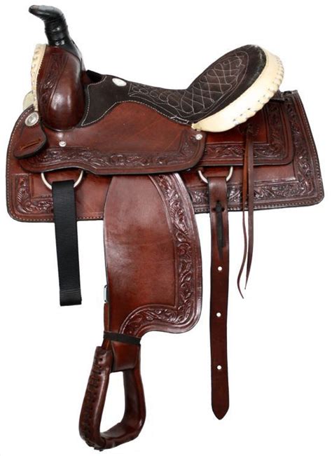 Buffalo Roper Style Saddle With Rawhide Silver Laced Cantle And Pommel