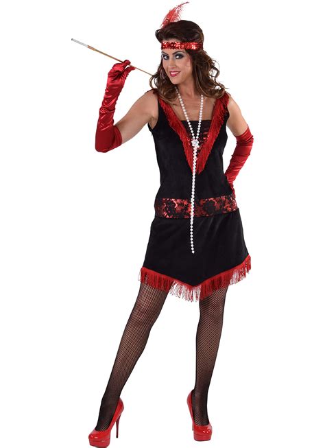 1920s Red And Black Charleston Dress Fantasy World