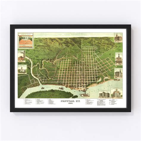 Vintage Map of Paducah, Kentucky 1889 by Ted's Vintage Art