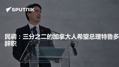 民调：三分之二的加拿大人希望总理特鲁多辞职 2024年6月20日 俄罗斯卫星通讯社