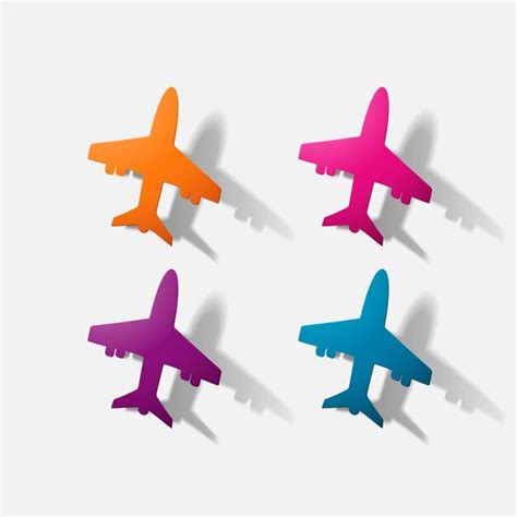 Premium Vector Paper Clipped Sticker Aircraft Airliner Vector Image