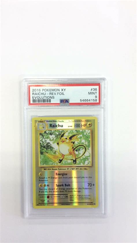 Pokemon Xy Evolutions Raichu Reverse Foil Psa Gamestop