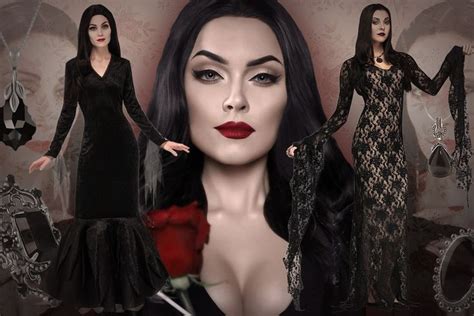 fashion collage with morticia addams Morticia Addams Costume, Long ...