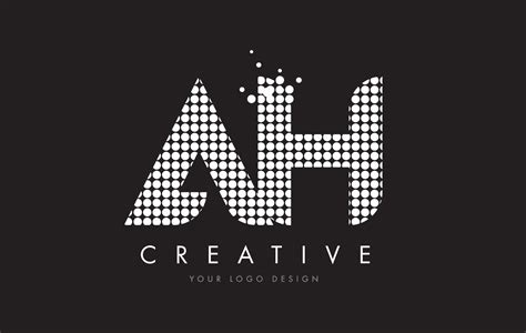 AH A H Letter Logo Design White Magenta Dots And Swoosh 6120415 Vector