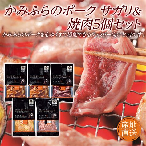 【どさバス】三國推奨 かみふらのポーク サガリand焼肉5個セット｜お取り寄せグルメ通販どさバス