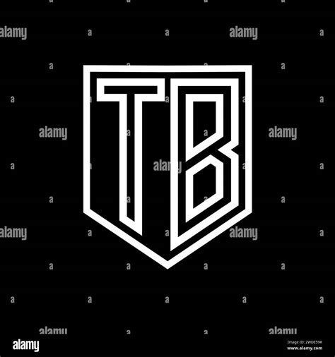 Tb Letter Logo Monogram Shield Geometric Line Inside Shield Isolated