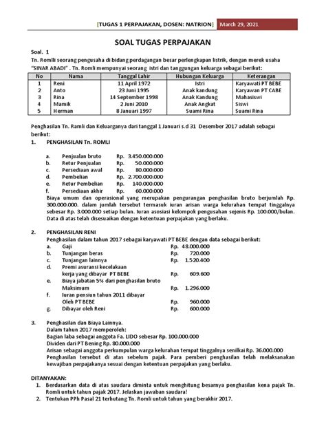 Jawaban Tugas 1 Perpajakan Pdf