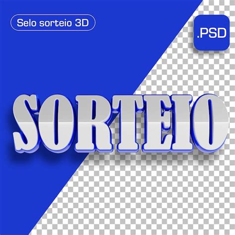 Premium Psd Selo D Sorteio Azul Render