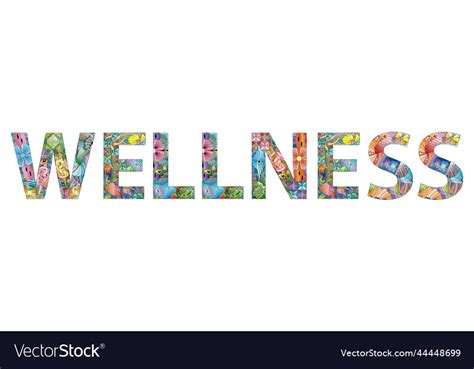 Wellness Word Cloud Fitness Sport Health Vector Image