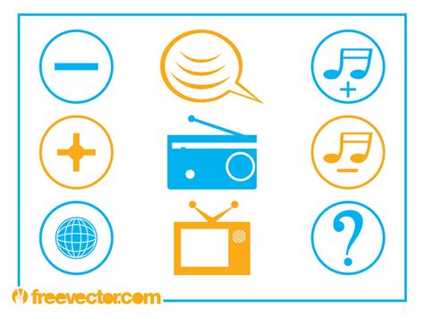 Communication And Tech Icons Vector Art & Graphics | freevector.com