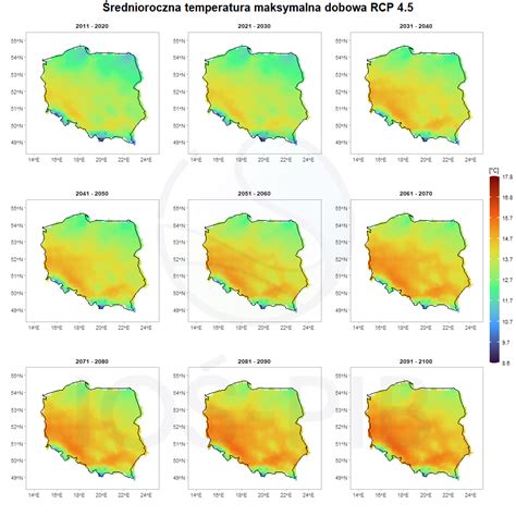 Średnia roczna temperatura maksymalna Klimada 2 0