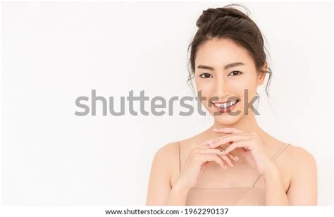 Closeup Portrait Of Beauty Asian Woman With Fair Perfect Healthy Glow