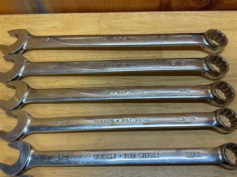 Snap On 10 Pc 12 Point SAE Flank Drive Plus Combination Wrench Set 7 16