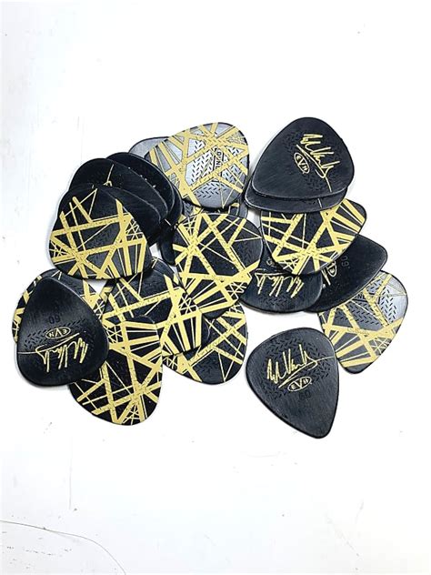 Eddie Van Halen Guitar Picks Evh Black Yellow Stripes Max Reverb