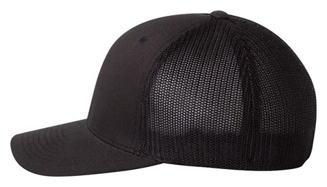 Flexfit Fitted Trucker Cap Mesh Back Baseball Hat Plain 6511 Curved