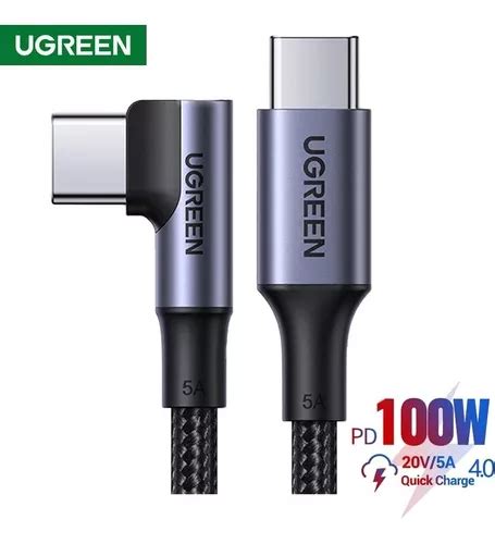 Ugreen Cable Usb Tipo C A Tipo C 90 Grados Qc4 0 Pd100w 0 5m Color Negro Mercadolibre