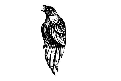 Crow Tattoo Vector Art, Icons, and Graphics for Free Download