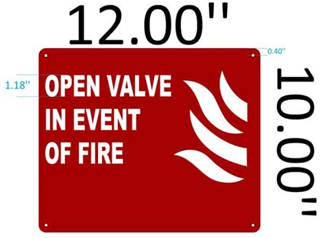 Open Valve In Event Of Fire Sign Reflective Sign For Use In Nyc Hpd