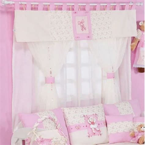 Cortina Para Quarto De Beb Babi Rosa Pe As Luxo Elo