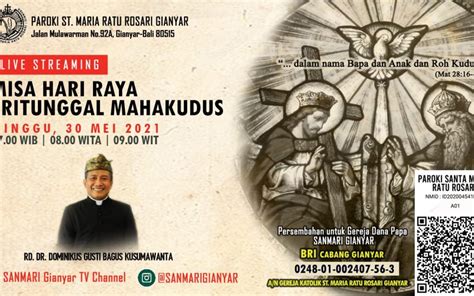 Misa Hari Raya Tritunggal Mahakudus Gereja Katolik St Maria Ratu Rosari