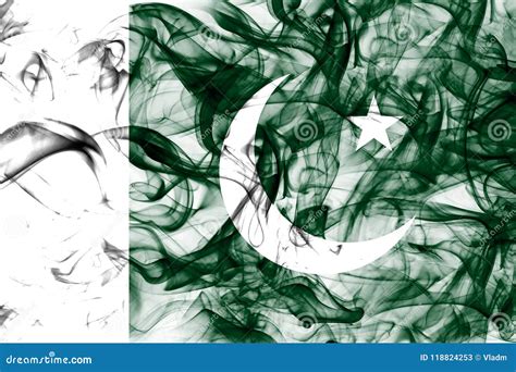 Pakistan Smoke Flag On A White Background Stock Illustration