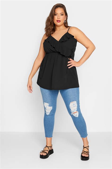 Limited Collection Plus Size Black Wrap Cami Vest Top Yours Clothing