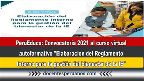 Perueduca Convocatoria Al Curso Virtual Autoformativo