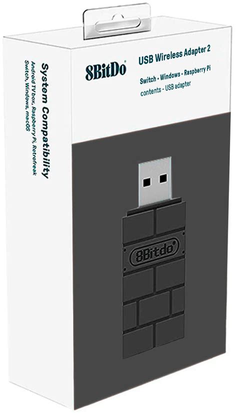 8BitDo Wireless USB Adapter 2 For Most Gaming Controllers Black 83DA B