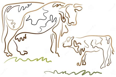 Cow and calf stock vector. Illustration of farm, agriculture - 56072868