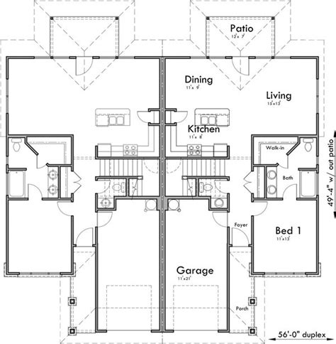 Modern 4 Bedroom Prairie Style Duplex House Plans Bruinier And Associates