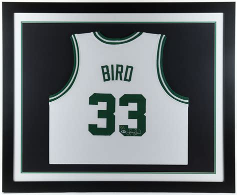 Larry Bird Signed Custom Framed Jersey Display Beckett Bird