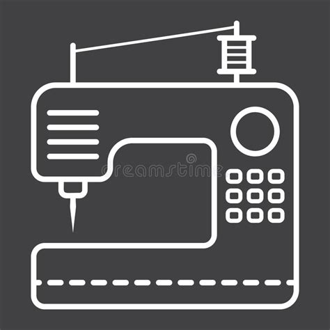 Sewing Machine Thin Line Icon Hobby And Handcraft Household Sign