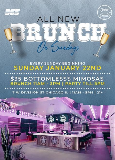 Mimosas And Brunch Sundays Tickets At Gold Coast Social In Chicago By 365