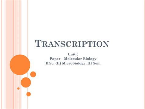 SOLUTION Transcription Basics Studypool