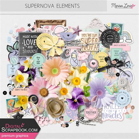 Supernova Elements Kit by Marisa Lerin graphics kit | DigitalScrapbook.com Digital Scrapbooking